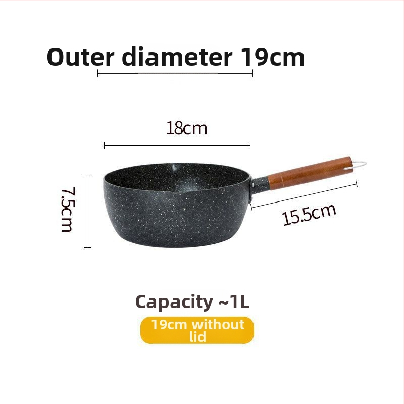 Pieninis puodas iš geležies su nelipnia danga, modelis NG001, stiklo dangtelis