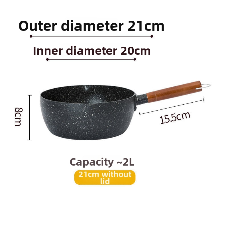 Pieninis puodas iš geležies su nelipnia danga, modelis NG001, stiklo dangtelis