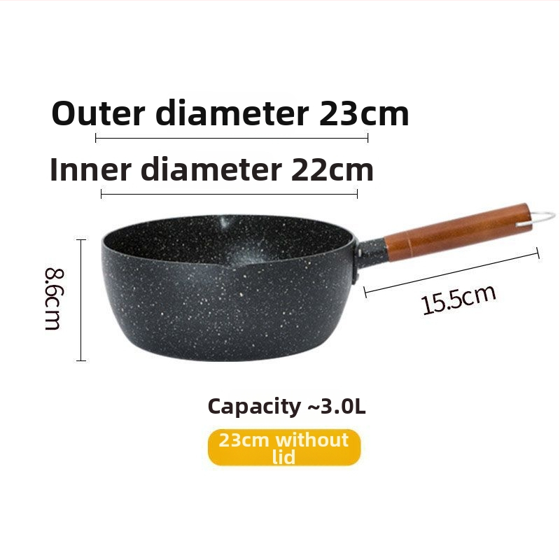 Pieninis puodas iš geležies su nelipnia danga, modelis NG001, stiklo dangtelis