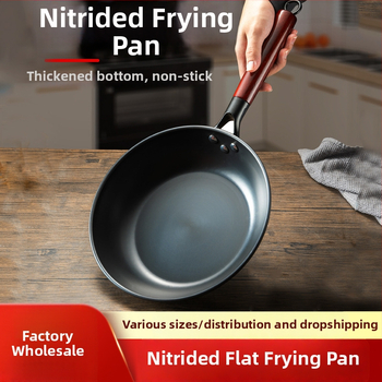 Nitriduota plokšči kepimo keptuvė iš plono geležies, vieno dugno, tinkama dujinei ir indukcinei viryklei, 1–3 kg