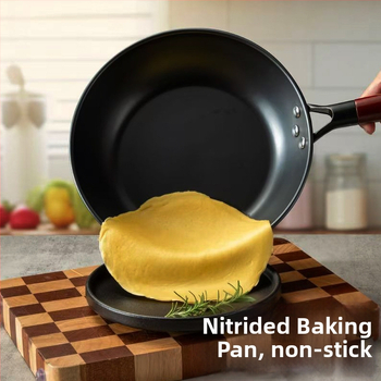 Nitriduota plokšči kepimo keptuvė iš plono geležies, vieno dugno, tinkama dujinei ir indukcinei viryklei, 1–3 kg