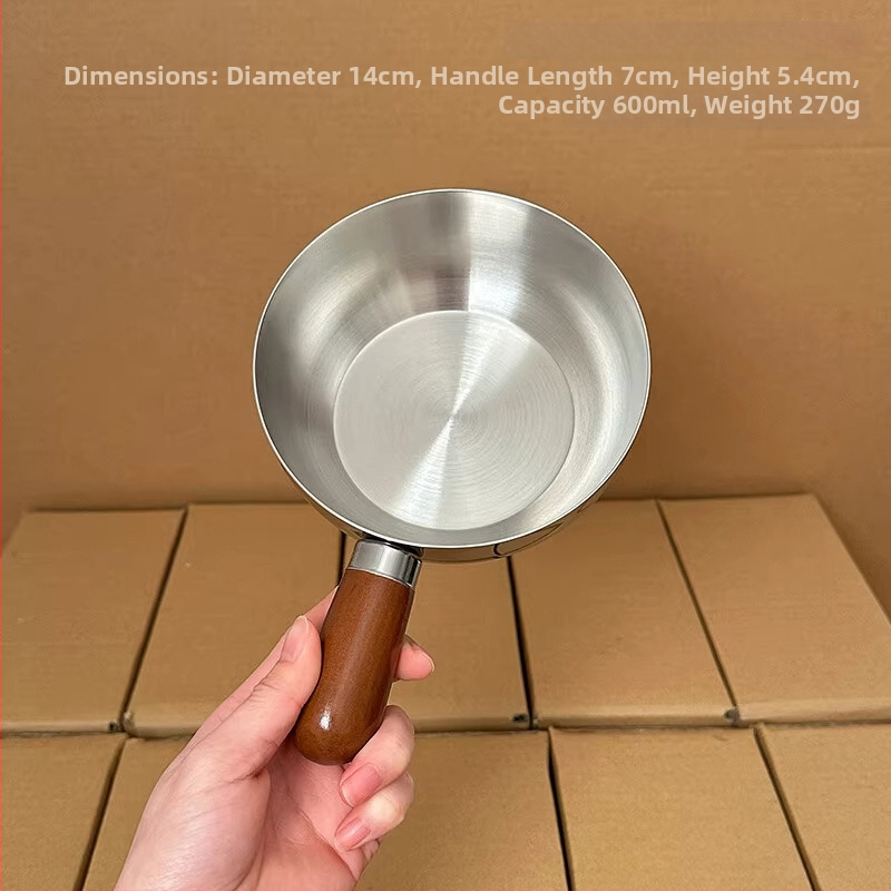 Mažas puodas makaronams iš 304 nerūdijančio plieno su stiklo dangčiu, 280 g, modelis 304xgw70241229, šiuolaikinis paprastas stilius