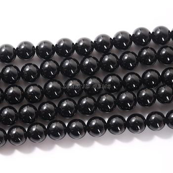 Prirodne crne obsidijanske okrugle perle za izradu DIY nakita, slobodne perle