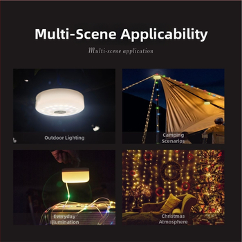 Jiadi LED apšvietimas kempingui – Įkraunama 5V LED grandinė lemputė su jungikliu