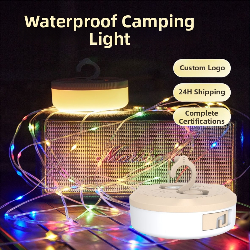 Jiadi LED apšvietimas kempingui – Įkraunama 5V LED grandinė lemputė su jungikliu