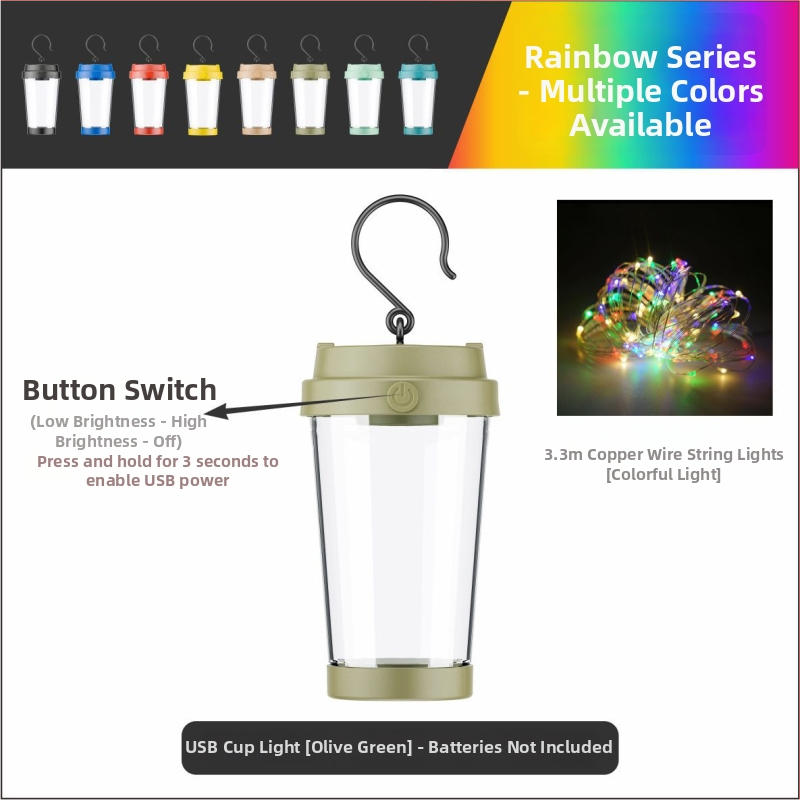 Jiadi LED apšvietimas kempingui – Įkraunama 5V LED grandinė lemputė su jungikliu