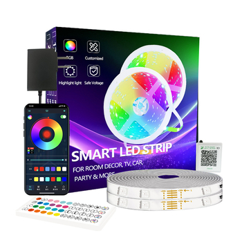 Bandă LED RGB Magic, model 3535RGB, 24V, 5W/m, control WiFi/Bluetooth cu reglajul intensității luminii