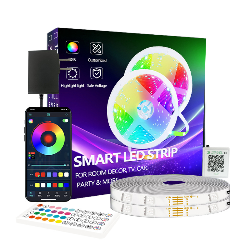 Bandă LED RGB Magic, model 3535RGB, 24V, 5W/m, control WiFi/Bluetooth cu reglajul intensității luminii