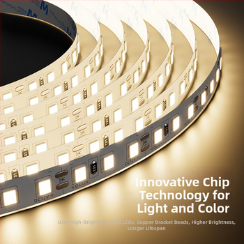 Lipni LED juostelė, 24V, 120 LED, 2835 modelis, 120° sklaidos kampas, 25 lm už LED