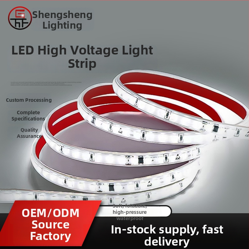 LED pásik 220V, 2835 čipy, 120 LED, 180° lúč, vodotesný