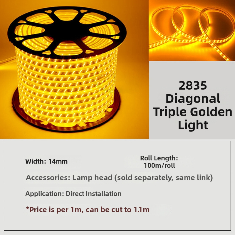 LED лента монохромна, 160 светодиода 5730, 8W, 220V