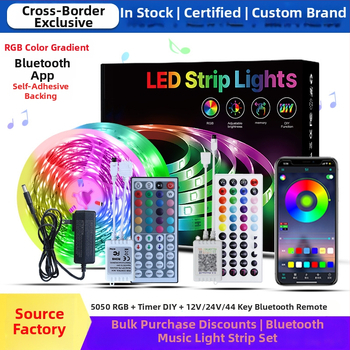RGB LED-riba 12V, 5050 LED-id, Bluetooth rakenduse juhtimine muusika süntrooniaga, isekleepuv