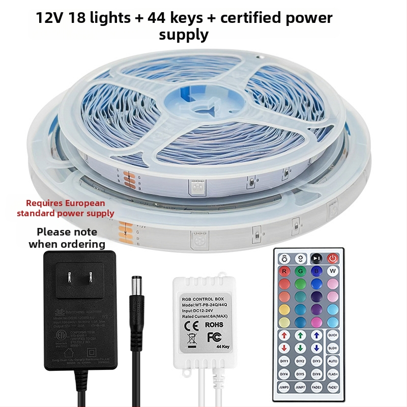 RGB LED-riba 12V, 5050 LED-id, Bluetooth rakenduse juhtimine muusika süntrooniaga, isekleepuv
