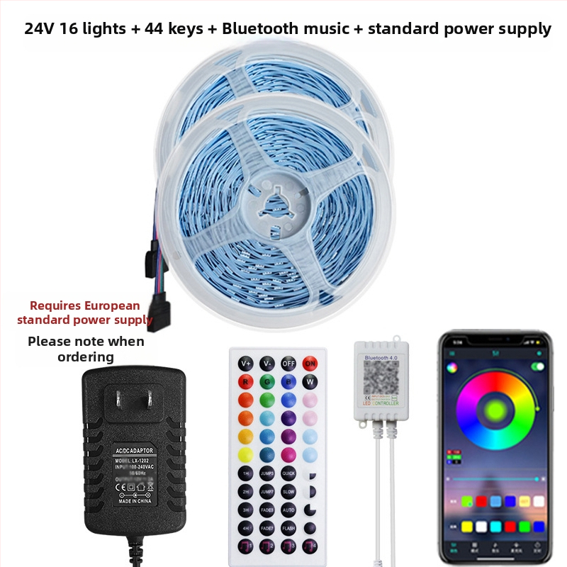 RGB LED-riba 12V, 5050 LED-id, Bluetooth rakenduse juhtimine muusika süntrooniaga, isekleepuv