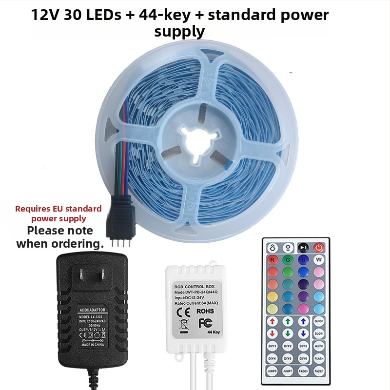 RGB LED-riba 12V, 5050 LED-id, Bluetooth rakenduse juhtimine muusika süntrooniaga, isekleepuv