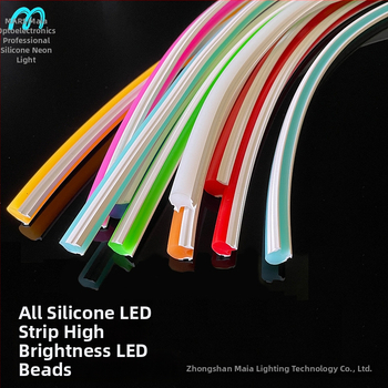 LED Jagatud Neonriba — paindlik silikoon, veekindel välireklaami valgustus; 8W/m, 5/12V, 110/120 LED (2835), valgusvihude nurk 120°, tööiga 50 000 h