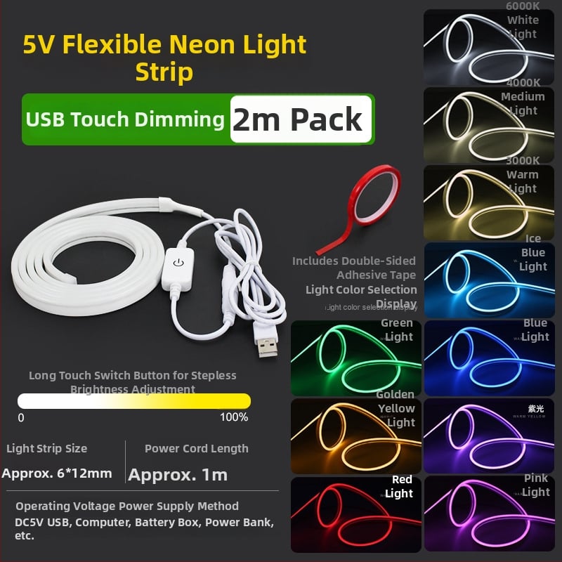 USB-üzemű LED-szalag, 5V bemenet, 6 W/m, 2835 LED-ek, Sanan Optoelectronics, emberi testérzékelővel történő vezérlés