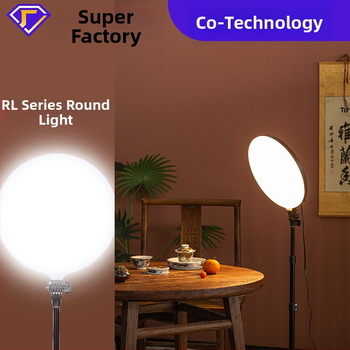 YUGONG RL16 LED šviesos apšvietimas tiesioginėms transliacijoms ir fotografavimui su stovu, daugiažingsnis šviesos reguliavimas, galia 80/40/40 W, 220V