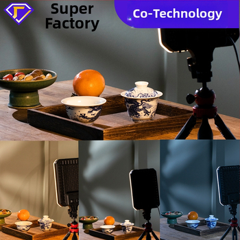 YUGONG RL16 LED šviesos apšvietimas tiesioginėms transliacijoms ir fotografavimui su stovu, daugiažingsnis šviesos reguliavimas, galia 80/40/40 W, 220V