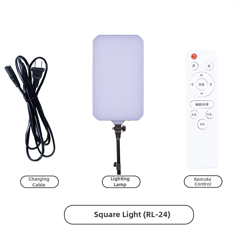 YUGONG RL16 LED šviesos apšvietimas tiesioginėms transliacijoms ir fotografavimui su stovu, daugiažingsnis šviesos reguliavimas, galia 80/40/40 W, 220V