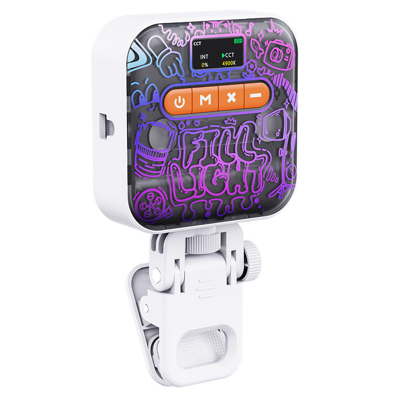 M25 prijenosno svjetlo za fotografiranje za mobitele i kamere — 3,7V, baterija 18650, podesiva jačina svjetla.