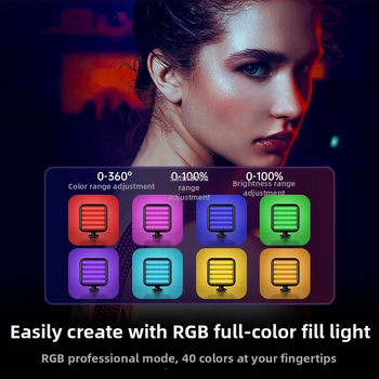 LED papildomas apšvietimas LA101 - 7W, 5V, šilta šviesa 2700-3500K, trys spalvų temperatūros, nešiojamas mobiliųjų telefonų fotografijai