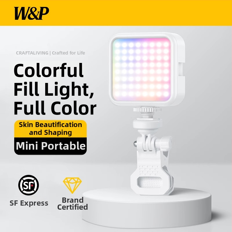 LED papildomas apšvietimas LA101 - 7W, 5V, šilta šviesa 2700-3500K, trys spalvų temperatūros, nešiojamas mobiliųjų telefonų fotografijai