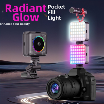 Nešiojama RGB papildomų šviesų šviesa mobiliųjų nuotraukų fotografavimui — rankinė selfie lemputė su kelių lygių reguliavimu, iki 10W, 3,7V, pritaikomas apdorojimas