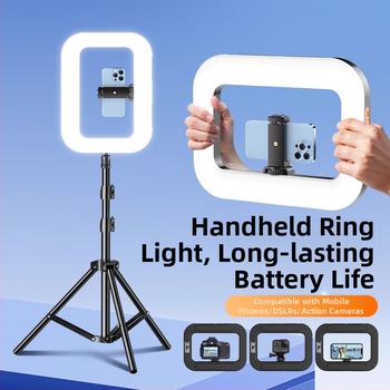 Rankinis LED žiedinis šviesos šaltinis su telefono laikikliu, YM-200, spalvų temperatūra 2500K-9900K, galia 10-50W, įtampa 5V