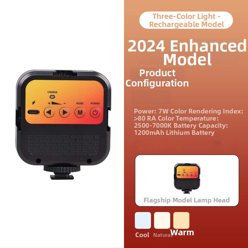 Magnetinė LED šviesa mobiliems telefonams, nešiojamas rankinis apšvietimas live ir selfie, 5W, įmontuota baterija, modelis W80RGB