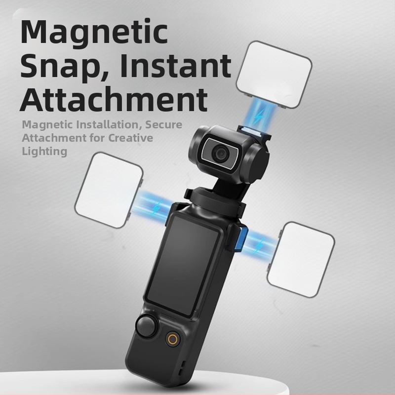 LED papildomasis apšvietimas DJI Pocket 3 (M01) – rankinis vlog apšvietimas, reguliuojama spalvos temperatūra 2500K-9900K, galia iki 10W, 5V