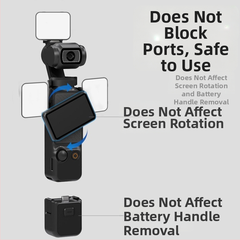 LED papildgaismas DJI Pocket 3 (M01) – rokas vlog gaisma, regulējama krāsu temperatūra 2500K-9900K, jauda zem 10W, 5V