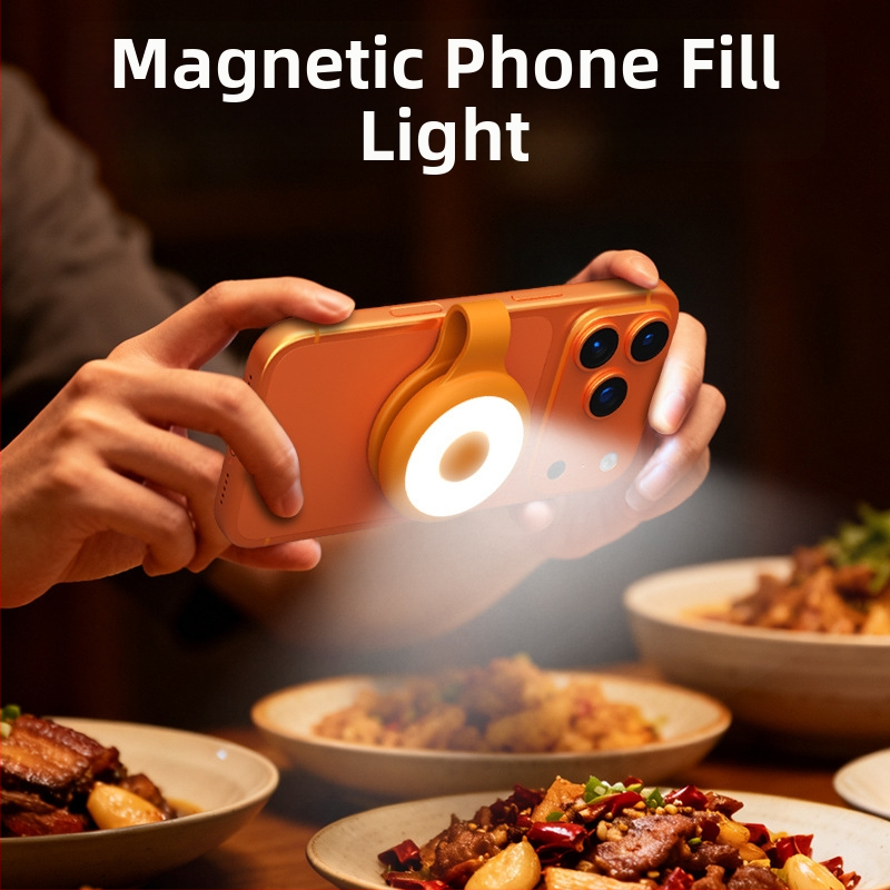 Magnetinis LED apšvietimas išmaniesiems telefonams, modelis L03, klipu dizaino rankinis naudojimas, mažiau nei 10W, trijų spalvų temperatūrų