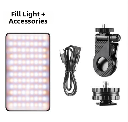 LED apšvietimas telefonui su magnetiniu laikikliu, nešiojamas su veidrodėliu, tinka gyvai transliacijai, nuotraukoms ir vaizdo įrašams