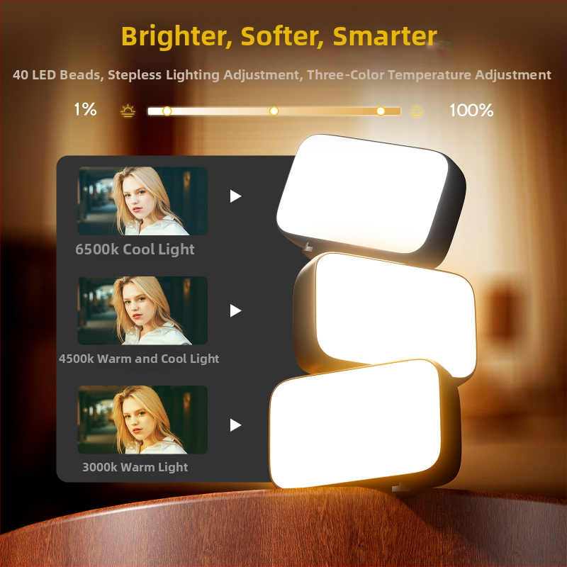 Pocket3 LED piepildes gaisma DJI Pocket/Osmo Pocket — rokas izmantošanai, selfie apgaismojums ar maināmu krāsu temperatūru 2500–9900K, zem 10W, 5V