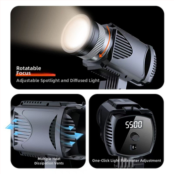 Skaitmeninės fotografijos šviesos 40W, studijos šviesa su reguliuojamu ryškumu ir spalvos temperatūra 3000K–6000K