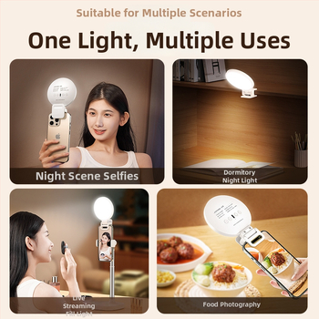 Little day K01 LED apšvietimas mobiliajam telefonui — iki 10W, srovė 1A, skirtas live streaming, pritaikomas