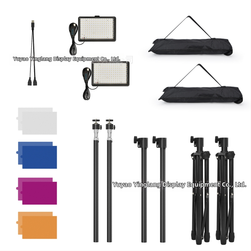 LED papildu gaisma fotografēšanai un tiešraidei, izvelkama, modelis YL-BGD01, 10W, 5V2A.