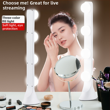 LED stalinis papildinimo šviesa su keturiais LED eilutėmis, 10W, įvestis 5V, staliniam naudojimui, trys spalvų temperatūros režimai, tiesioginės transliacijos, fotografavimas, vaizdo įrašų kūrimas ir makiažas