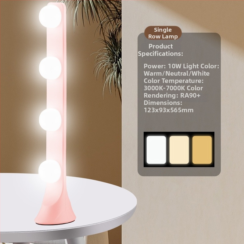 LED stalinis papildinimo šviesa su keturiais LED eilutėmis, 10W, įvestis 5V, staliniam naudojimui, trys spalvų temperatūros režimai, tiesioginės transliacijos, fotografavimas, vaizdo įrašų kūrimas ir makiažas