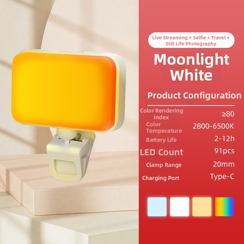 LED aizpildošā gaisma F6, rokas pārnēsājamā ar klipu, 4W, 5V, trīs krāsu temperatūras