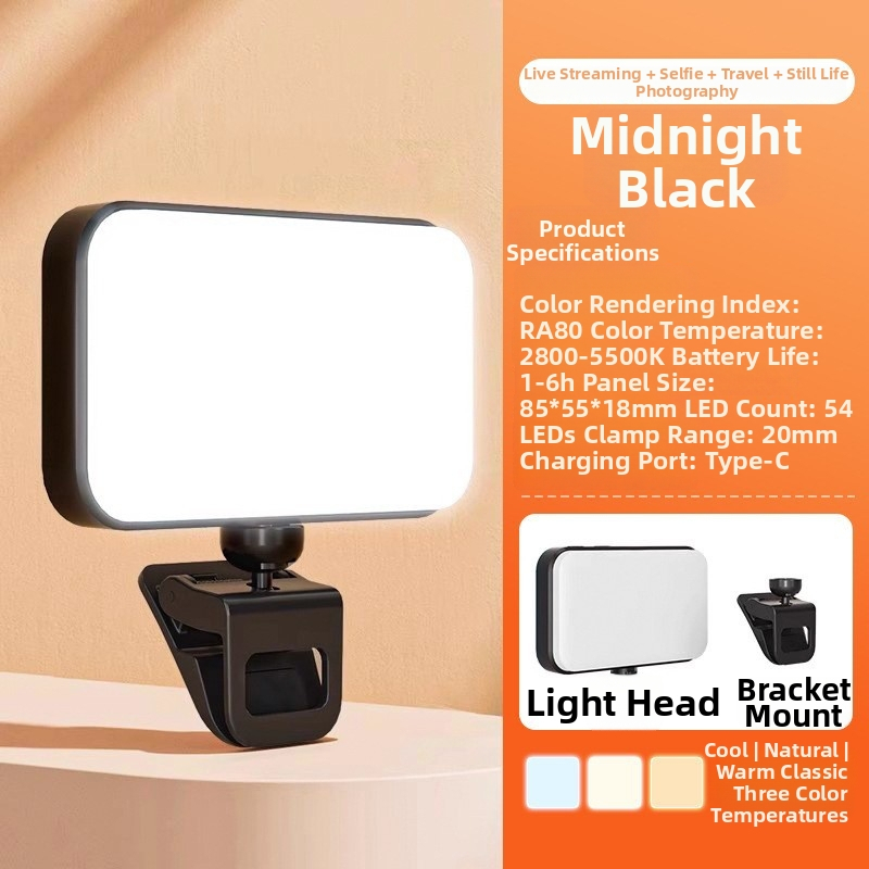 LED aizpildošā gaisma F6, rokas pārnēsājamā ar klipu, 4W, 5V, trīs krāsu temperatūras