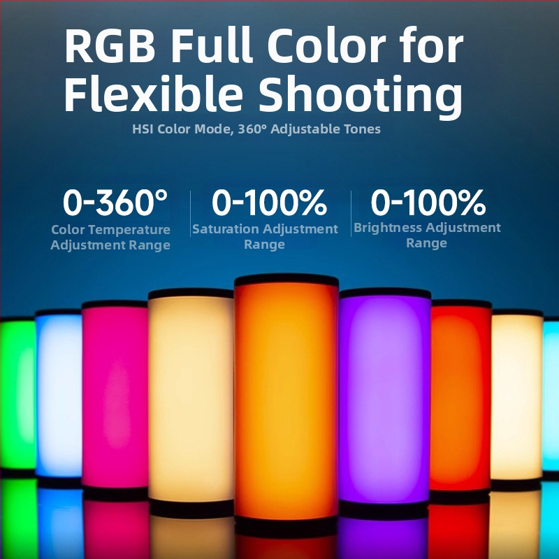 Mini magnetické RGB svetlo na vyplnenie WB-R4, Prenosné ručné stolné svetlo pre živé vysielanie a fotografovanie, 3.7V, <10W