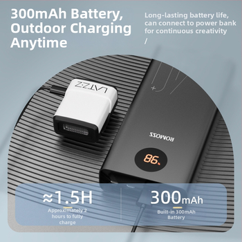 LATZZ QU-14 prijenosno svjetlo za fotografiju, podesiva svjetlost, 220V napajanje, ugrađena 300 mAh litijska baterija