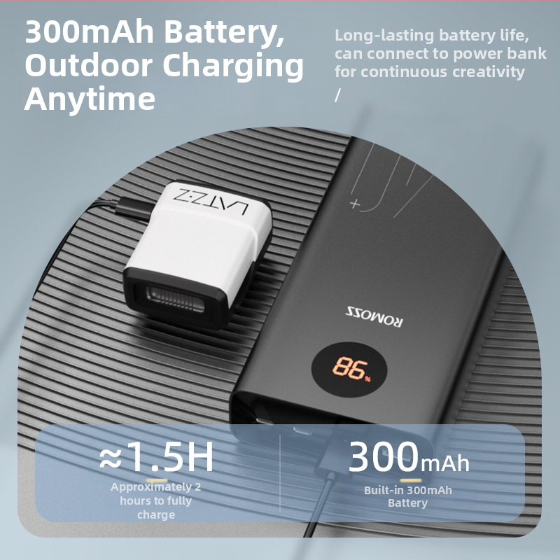 LATZZ QU-14 prijenosno svjetlo za fotografiju, podesiva svjetlost, 220V napajanje, ugrađena 300 mAh litijska baterija