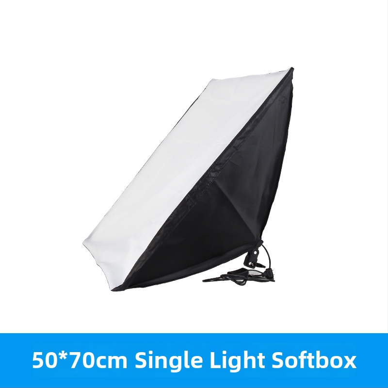 Fotografijos apšvietimo rinkinys tiesioginiam transliavimui su softboxu, E27 lempos laikiklis, 110–220V, nepriklausomas maitinimo šaltinis, ryškumo reguliavimas