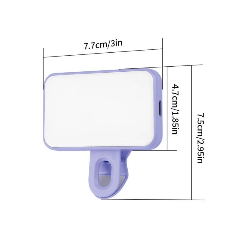 LED papildomas šviesos su klipsine tvirtinimo sistema — reguliuojamas šviesos intensyvumas, 2500–9900K spalvos temperatūra, USB maitinimas iki 10W, tinkama mobiliesiems selfiams ir planšetinių vaizdo konferencijoms