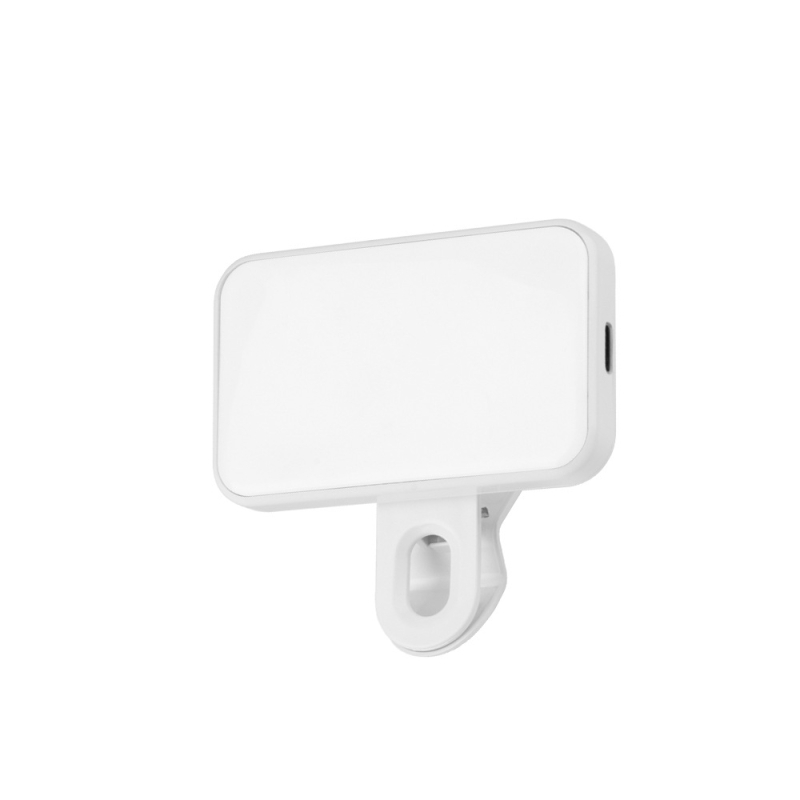 LED papildomas šviesos su klipsine tvirtinimo sistema — reguliuojamas šviesos intensyvumas, 2500–9900K spalvos temperatūra, USB maitinimas iki 10W, tinkama mobiliesiems selfiams ir planšetinių vaizdo konferencijoms