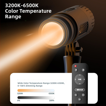 Nešiojama fotografijos šviesa su COB šaltiniu galiniam apšvietimui, 50W, 3000–6000K, 10 m diapazonas