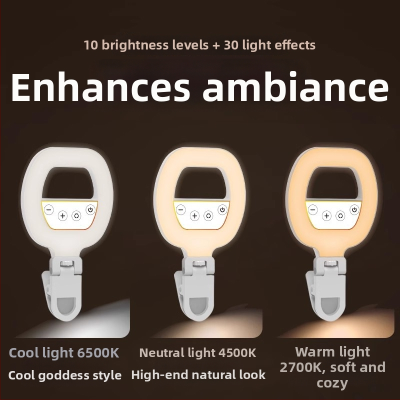 Prenosné svetlo na fotografovanie – kompaktné ručné stolné svetlo pre živé vysielanie a fotografovanie (5V, <10W, 2700–7500K, stmievateľné, nastaviteľná farebná teplota)